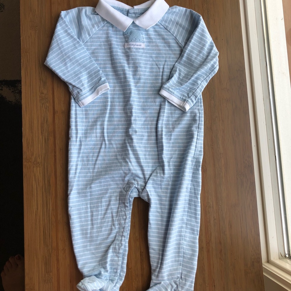 Janie and Jack Layette Footed Long Sleeve Onesie